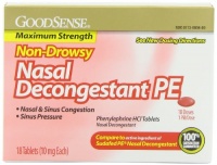 Good Sense Nasal Decongestant Phenylephrine HCl Tablets, 10 mg, 18 Count