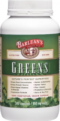 Barlean's Organic Oils Barlean's Greens, 240 Capsules / 650 mg each