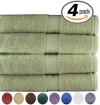 4 Premium Large Bath Towels 100% Cotton, Soft and Absorbent - Sage Green