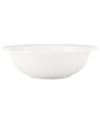 Lenox combines the versatility of whiteware with unique baroque shaping in the Regency Silhouette serving bowl, featuring glossy white porcelain for every day, any occasion.