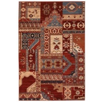 Couristan Timeless Treasures 4323/0300 Kerman Mosaic Area Rug - Burgundy/Rust