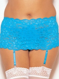 Plus Size Stretch Wide Lace Garterbelt