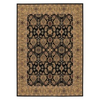 Couristan Royal Kashimar 8132/2606 All Over Vase Area Rug - Black/Deep Maple