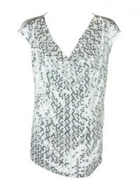 MICHAEL Michael Kors Womens Sequined Cowl Neck Top