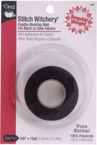 Dritz 240 5/8-Inch by 13-Yard Stitch Witchery, Regular, Black