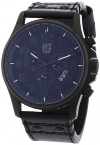 Luminox Men's 1881.BO Black Leather Swiss Quartz Watch with Black Dial