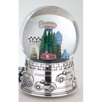 Reed & Barton Race Car Musical Water Globe, plays Star Spangled Banner