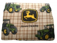 John Deere Bedding Traditional Tractor and Plaid Collection Comforter, Twin Size