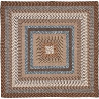 Safavieh BRD313A Braided Collection Multicolor Braided Cotton Square Area Rug, 8-Feet