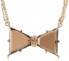 Betsey Johnson Iconic Summer Metallics Crystal Bow Pendant Necklace, 20