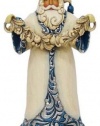 Enesco Jim Shore Heartwood Creek Silver/Blue Santa with Garland Figurine, 9.5-Inch