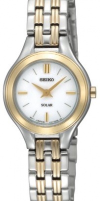 Seiko Women's SUP004 Two-Tone Solar Silver Dial Watch