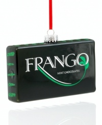 Your favorite box of chocolates, now for your tree! This classic holiday treat sweetens your holiday decor with the Frango logo and traditional mint chocolate box design.