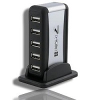 USB Highspeed 7 Port Hub w/ AC Adapter (Silver)