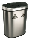 Nine Stars Trash Can/Recycler, Infrared Touchless Automatic Motion Sensor Lid, Stainless Steel, 18.5-Gallon