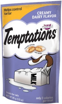 Whiskas Temptations Creamy Dairy Flavour Treats for Cats, 3-Ounce Pouches (Pack of 12)