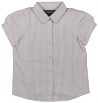 Vineyard Vines Girl's Wendy Stripe Oxford Shirt (Sand Dollar Pink) (Small / 7-8)