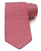 Charming schnauzers make an appearance on a classic silk tie from Salvatore Ferragamo.