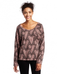 Volcom Juniors V.co Gives Long Sleeve Top, Rose Wood, Small