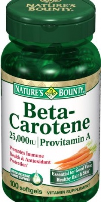 Nature's Bounty Natural Beta Carotene, 100 Softgels (Pack of 3)