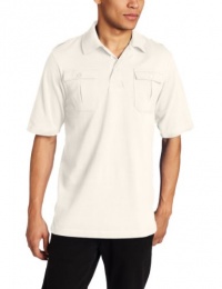 Southpole Men's Solid Color Polo with Epaulettes and Utility Pocket Detail