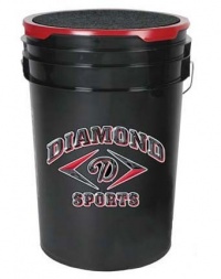 Diamond 6-Gallon Ball Bucket with Lid, Black