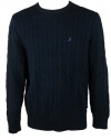 Nautica Mens Classic Cable Knit Long Sleeve Sweater