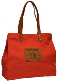 True Religion Brand Jeans Tote Duffel Handbag Purse Duffle Bag-Red