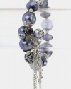 Trendy Fashion Jewelry - Beads & Pearls Stretch Bracelet - By Fashion Destination (Grey) | Free Shipping