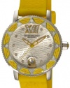 Stuhrling Original Women's 225R.1116G2 Nautical Regatta Marina Sport Swiss Quartz Swarovski Yellow Rubber Strap Watch