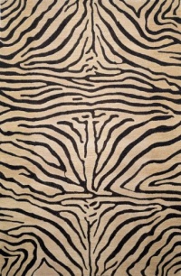 Wool Hand Tufted Area Rug Zebra 3' 6 x 5' 6 Neutral Carpet