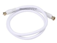 Monoprice 3ft RG6/18AWG 75 ohm Quad Shielded CL2 F-Type Coaxial RF Cable - White