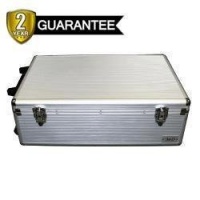 DJ Aluminum Hard CD Case, 1000 Capacity CD Holder Cases in Diamond Silver Color for CD / DVD Media Storage.