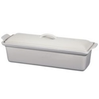 Le Creuset Heritage Stoneware 3/4-Quart Pate Terrine with Press, White