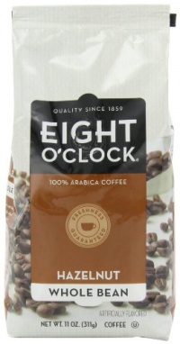 Eight O'Clock Coffee, Hazelnut Whole Bean, 11-Ounce Bags (Pack of 4)