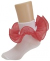 Celebration Nylon Bobby Sock with Organza Trim for Girls