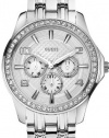 GUESS Women's U0147L1 Silver-Tone Polished Glamour Watch