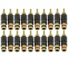 GLS Audio Locking Series Generation 4 Gold Connector Banana Plugs Banana Clips - 20 Pack (10 Reds and 10 Blacks)