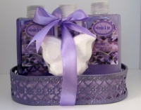 Lavender Bath and Body Gift Basket- Body Lotion,Bubble Bath,Shower Gel,Bath Fizzer