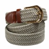 Ivory Tan Braided Elastic Stretch Belt