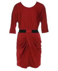 BCBGMAXAZRIA Women's Iselin The Draped Skirt Dress, New Red, Small