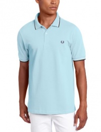 Fred Perry Men's Slim Fit Twin Tipped Polo, Glacier, Medium