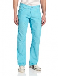 True Religion Men's Ricky Straight Fit Lightweight Color Cord, Turquoise, 34