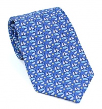 Vineyard Vines Silk Royal Blue Whale Sail Tie