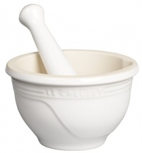 Le Creuset Stoneware 10-Ounce Mortar and Pestle, White