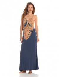 Gypsy 05 Women's Bamboo Scoop Back Maxi, Navy/Peach, Medium