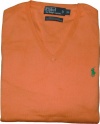 Polo Ralph Lauren Cotton V-Neck Sweater, Orange, Large