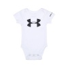 Under Armour Baby-Boys Newborn Big Logo Short Sleeve Bodysuit, White, 6-9 Months