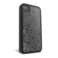 iFrogz IP4MIX-FLOWER Mix Case for iPhone 4 & 4S - Flower Pattern - 1 Pack - Retail Packaging - Black