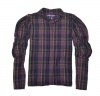 Ralph Lauren Purple Label Women Fashion Plaid Shirt (4, PLum/black/navy/sand dune)